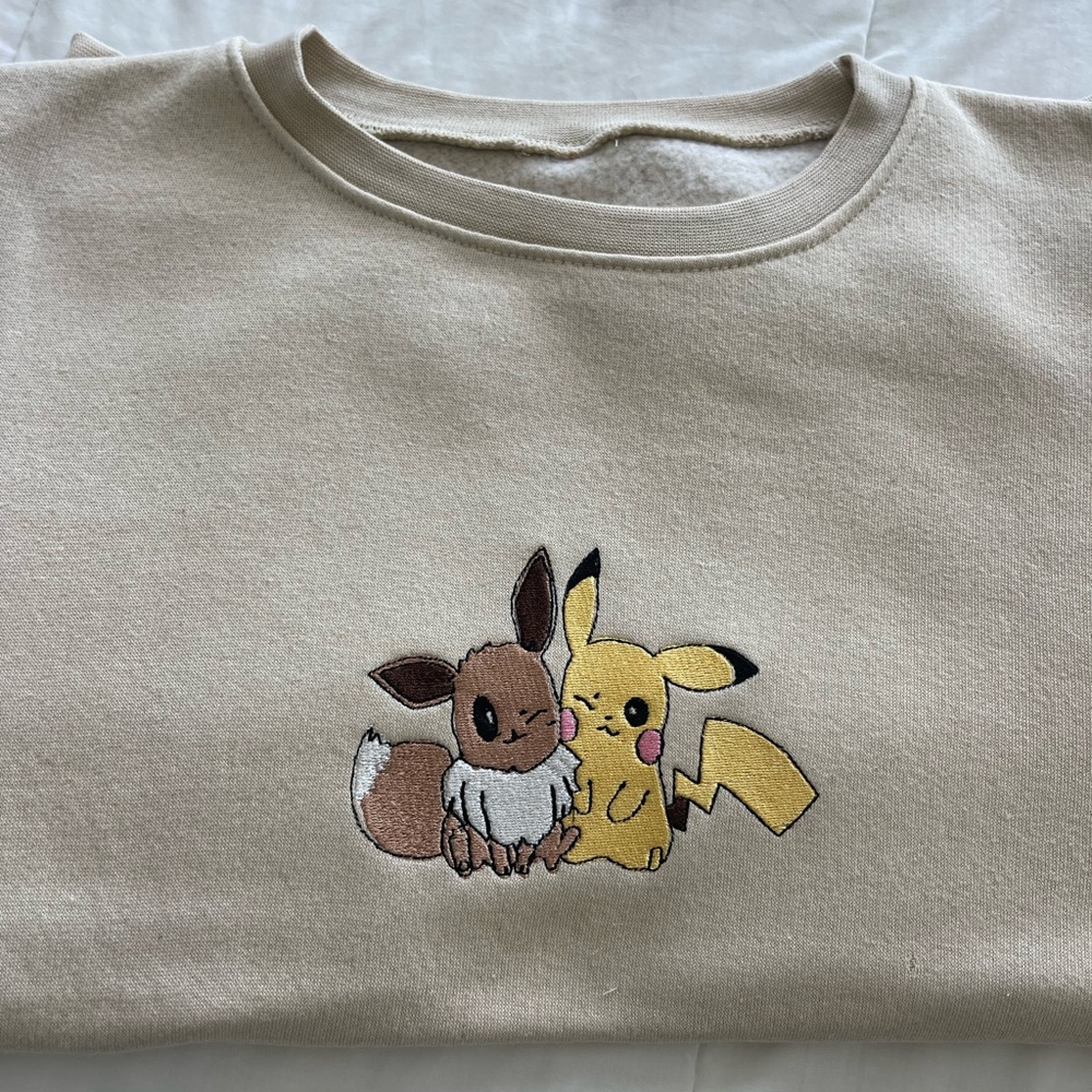 Pokemon  Embroidered sweatshirt; Embroidered Anime Pokemon embroidery Hoodie New